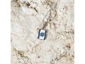 Sterling Silver Necklace, Pendant with Blue and White Star of David on Flag of Israel