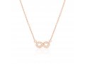 Sterling Silver Necklace with Yellow or Rose Gold Finish  Infinity Zircon Pendant