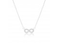 Sterling Silver Necklace with Yellow or Rose Gold Finish  Infinity Zircon Pendant