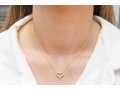 Sterling Silver Necklace with Zircon Heart Pendant  In Yellow, Rose Gold or Silver