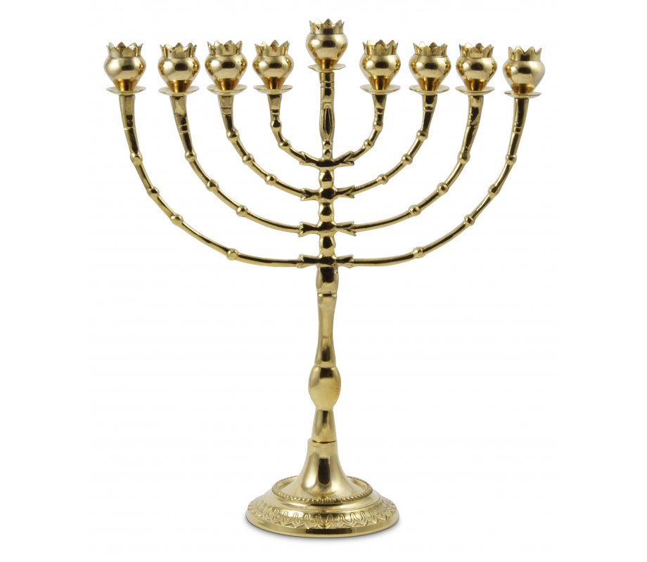 Hanukkah Candle Cups, Brass with a taller shamash