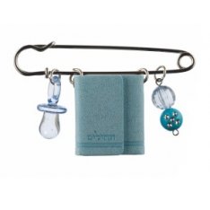 Tehillim Psalms Pin for Baby Carriage, Stroller or Crib - Light Blue