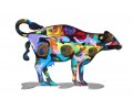 Tikva Cow Free Standing Double Sided Steel Sculpture - David Gerstein