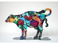 Tikva Cow Free Standing Double Sided Steel Sculpture - David Gerstein