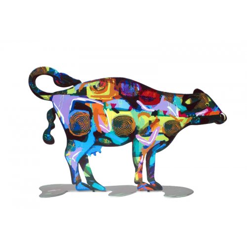 Tikva Cow Free Standing Double Sided Steel Sculpture - David Gerstein