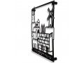 Wall Plaque Cut Out Jerusalem Images with Psalm Words, Black - Dorit Judaica