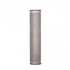 Wide Cutout Rounded Mezuzah Case, Lilac Stars of David - Yair Emanuel