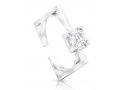 Zircon Decorated Square Sterling Silver Ring  Choice of Sterling Silver or Gold Plate