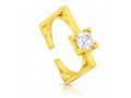 Zircon Decorated Square Sterling Silver Ring  Choice of Sterling Silver or Gold Plate